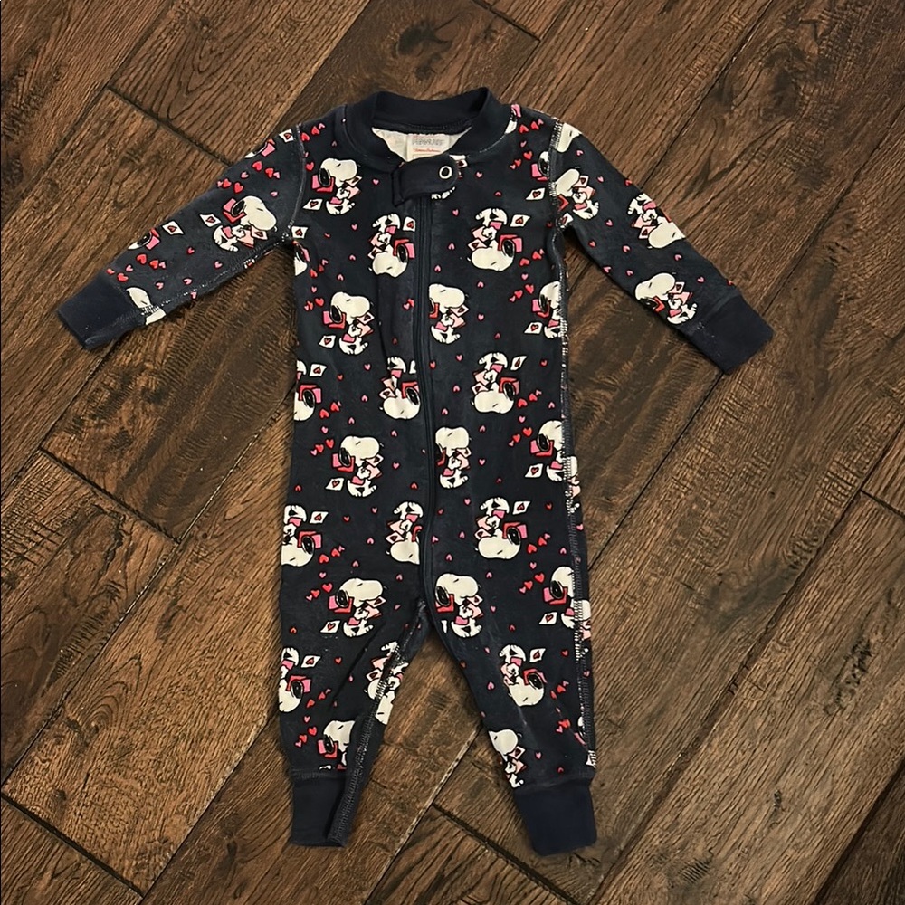 Hanna Andersson Kids Navy Blue Snoopy One Piece